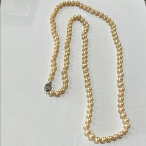 Elegant Gold Pearl Necklace